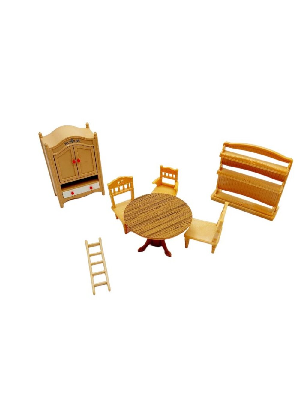 Doll House Furniture dresser table chairs ladder high chair shelf some Tomy